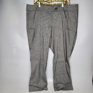 Ann Taylor Loft Plus Women's Gray Curve Slim Linen Casual Pants Career Size 18